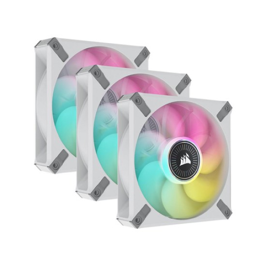 Corsair iCUE ML120 RGB ELITE Premium 120mm PWM Magnetic Levitation Triple Fan Kit with iCUE Lighting Node CORE