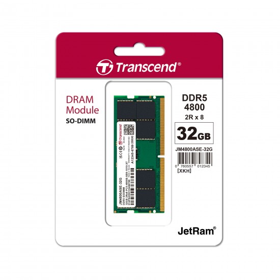 Transcend JetRAM 32GB DDR5 4800MHz SO-DIMM Laptop RAM