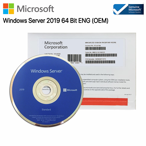 Microsoft Windows Server 2019 Standard DVD Pack License 64bit English 16 core