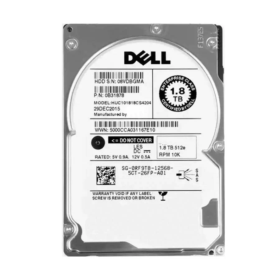 Dell 1.8TB 10K RPM SAS 12Gbps 2.5in Hot-plug HDD