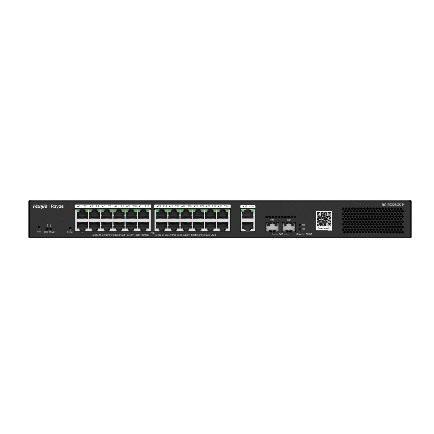 Ruijie RG-ES228GS-P 28-Port Gigabit Smart Cloud Managed PoE Switch