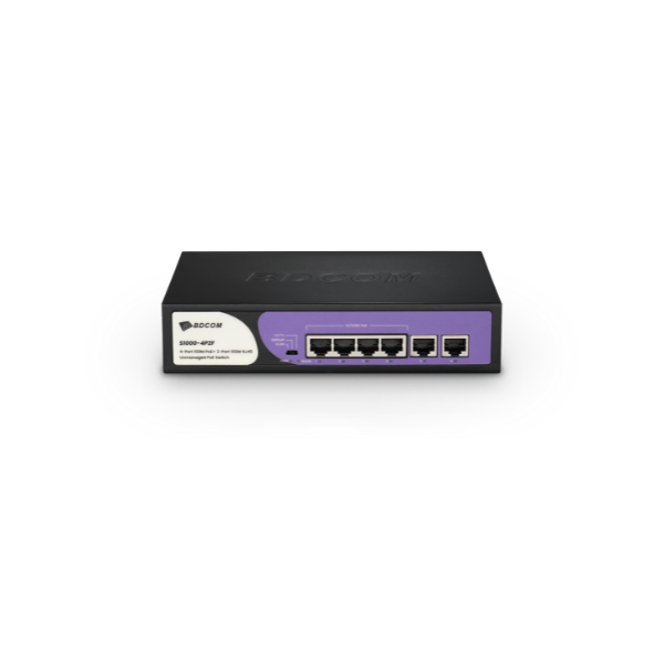 BDCOM S1000-4P2F 4-Port PoE+ 2-Port 100M Unmanaged Switch