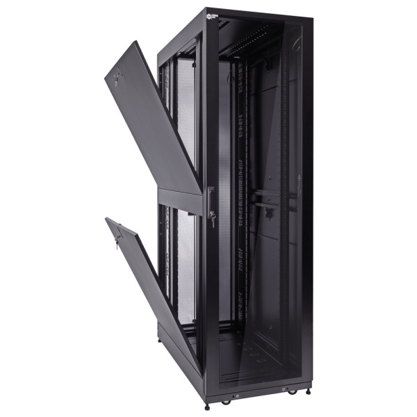 Safenet 42U (600x1000)mm Glass Front Door Network Rack - SCG6142
