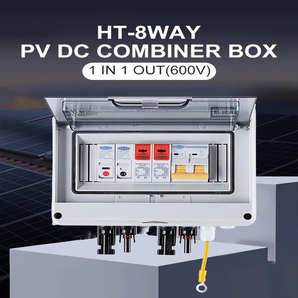 TOMZN HT 8WAY Solar PV DC Combiner IP65 Photovoltaic Distribution 20A 40A 63A Box