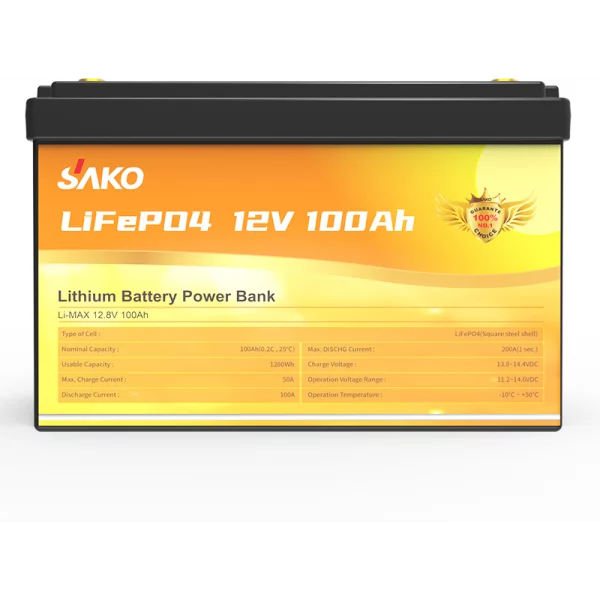 Sako Li-Max 12.8V 100AH LiFePo4 Battery
