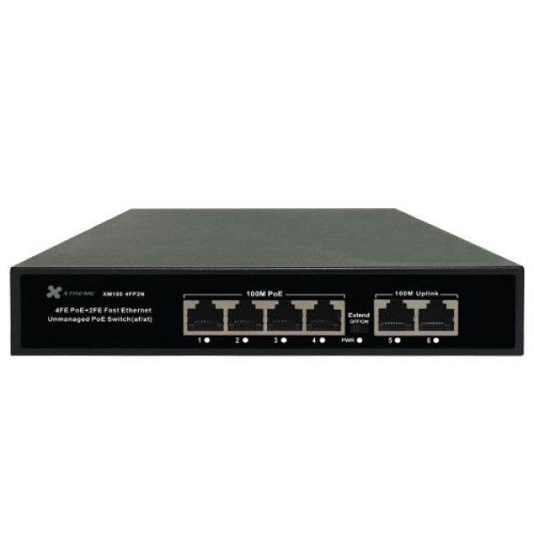 XTREME XM100-4FP2N Unmanaged 4 Port PoE 2 Port Uplink PoE Switch