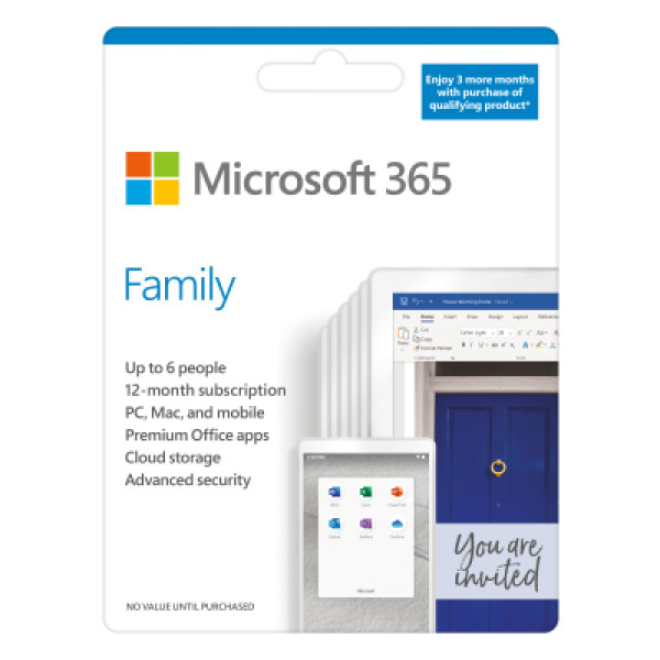 Microsoft 365 Family English APAC EM Subscr 1YR Medialess P6