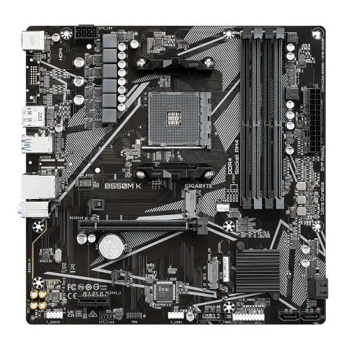 Gigabyte B550M K AMD AM4 Micro ATX Motherboard - Image 2