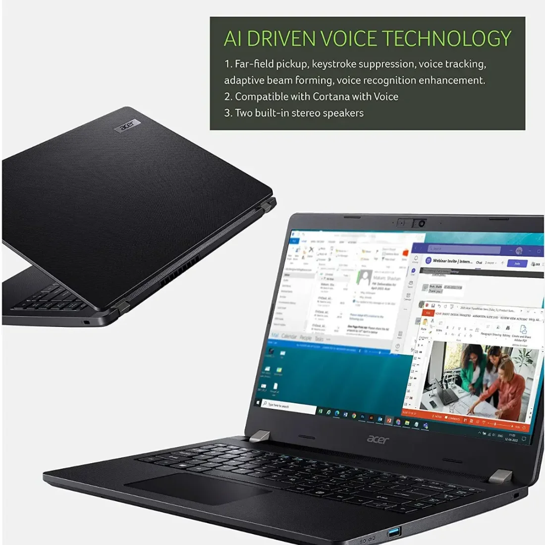 Acer TravelMate TMP214-53 Intel Core i3-1115G4 8GB RAM 512GB SSD 14 Inch FHD IPS Display Windows 11 Pro Laptop - Image 2