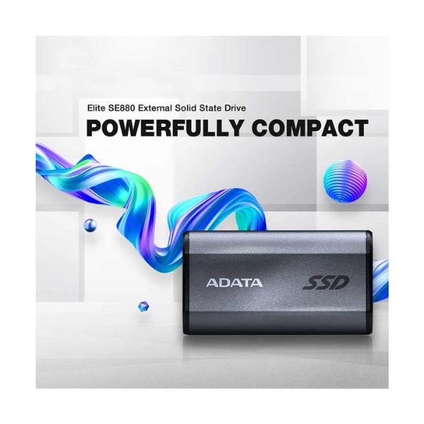 Adata Elite SE880 2TB USB 3.2 Type-C Portable Gray External SSD - Image 4