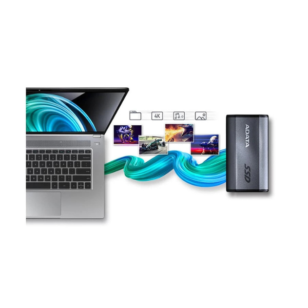 Adata Elite SE880 2TB USB 3.2 Type-C Portable Gray External SSD - Image 5