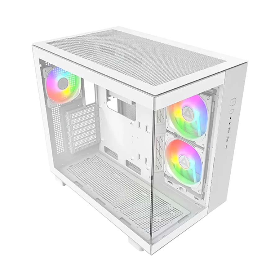 MONTECH King 65 Pro Mesh Mid Tower White (Tempered Glass Side Window) ATX Gaming Desktop Casing - Image 3