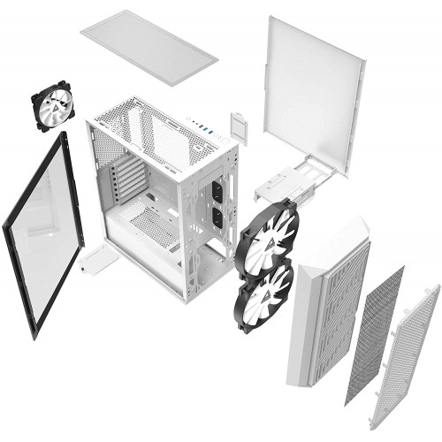 Montech AIR X ARGB Diamonded Mesh White ATX Mid Tower Gaming Case - Image 6