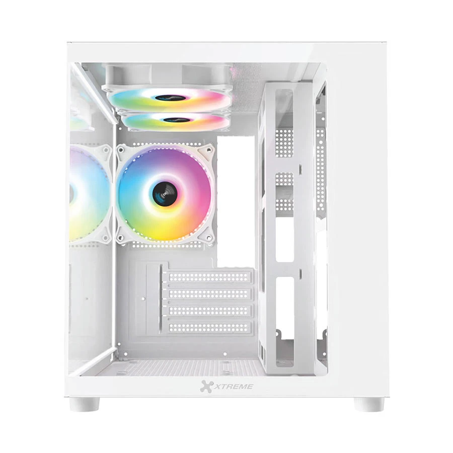 Xtreme M72W Mid Tower M-ATX White Gaming Desktop Casing With 3 ARGB Fan - Image 2