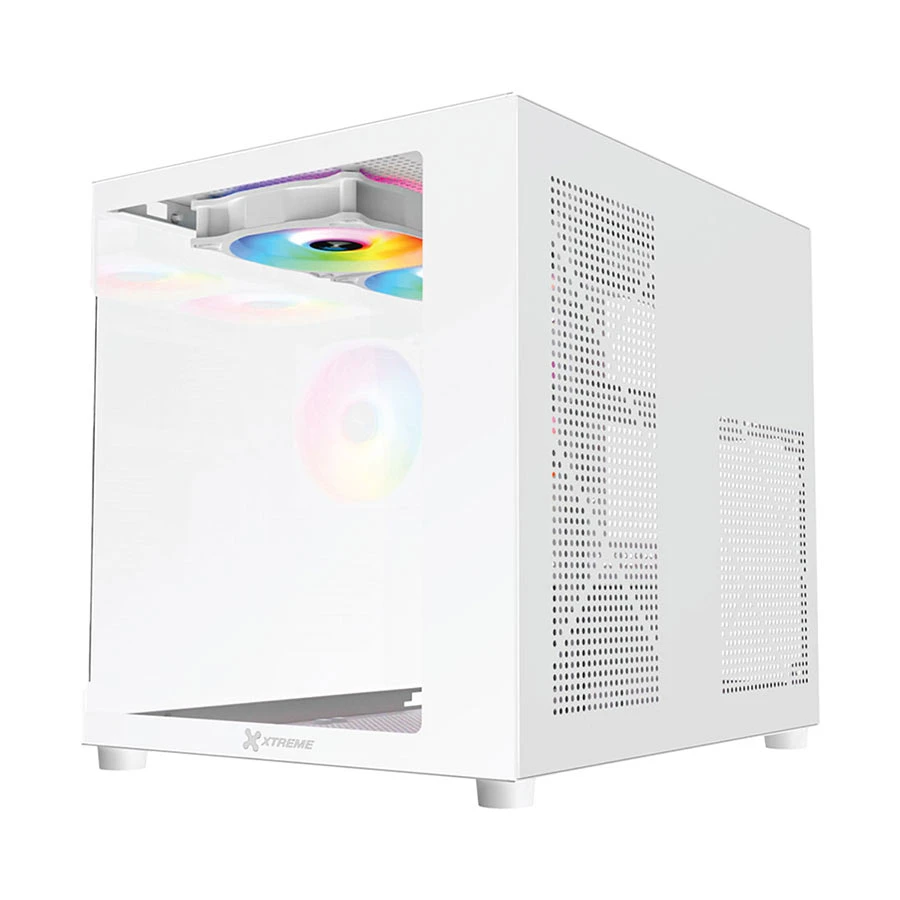 Xtreme M72W Mid Tower M-ATX White Gaming Desktop Casing With 3 ARGB Fan - Image 3
