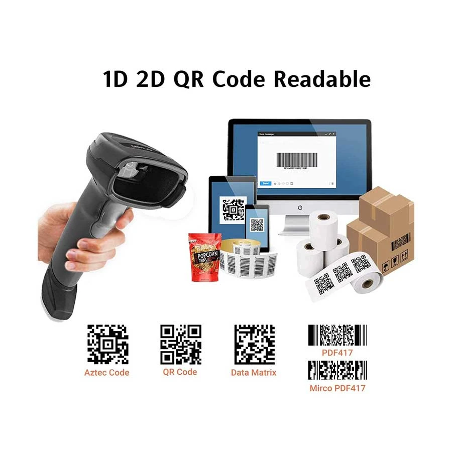Zebra DS2208 Corded 1D/2D Handheld Image Barcode Scanner - Image 4