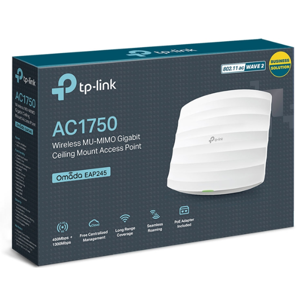 TP-Link EAP245 AC1750 Wireless Dual-Band Gigabit Ceiling Mount Access Point - Image 2