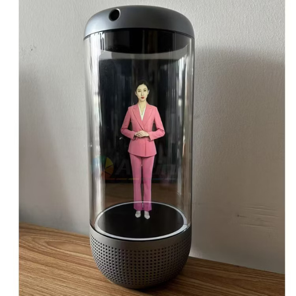 5.5 Inch Cylindrical 3D Holographic Projection Ai Interaction Transparent Showcase Holographic 3D Technology Display - Image 2