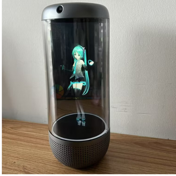 5.5 Inch Cylindrical 3D Holographic Projection Ai Interaction Transparent Showcase Holographic 3D Technology Display - Image 3