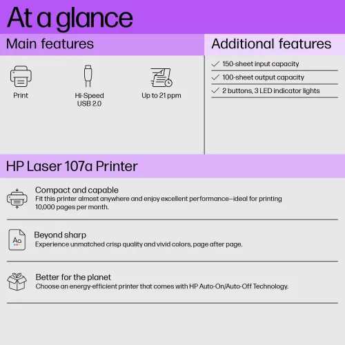 HP Laser 107a Laser Printer - Image 2