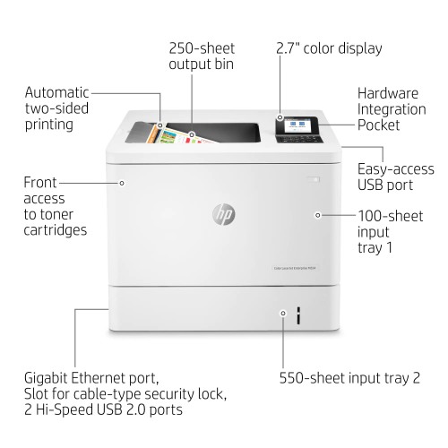 HP Color LaserJet Enterprise M554dn Single Function Color Laser Printer - Image 6