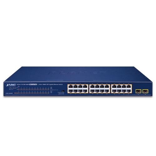 Planet GSW-2620HP 24-Port 10/100/1000T 802.3at PoE + 2-Port 1000X SFP Gigabit Ethernet Switch - Image 2