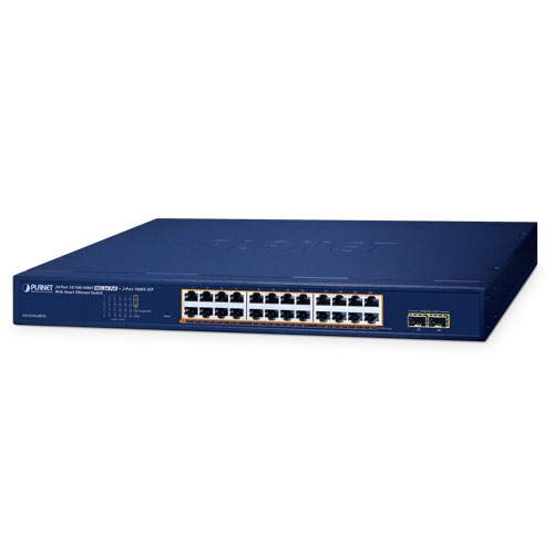 24-Port 10/100/1000T 802.3at PoE + 2-Port 1000X SFP Web Smart Ethernet Switch GS-2210-24P2S Switch - Image 2