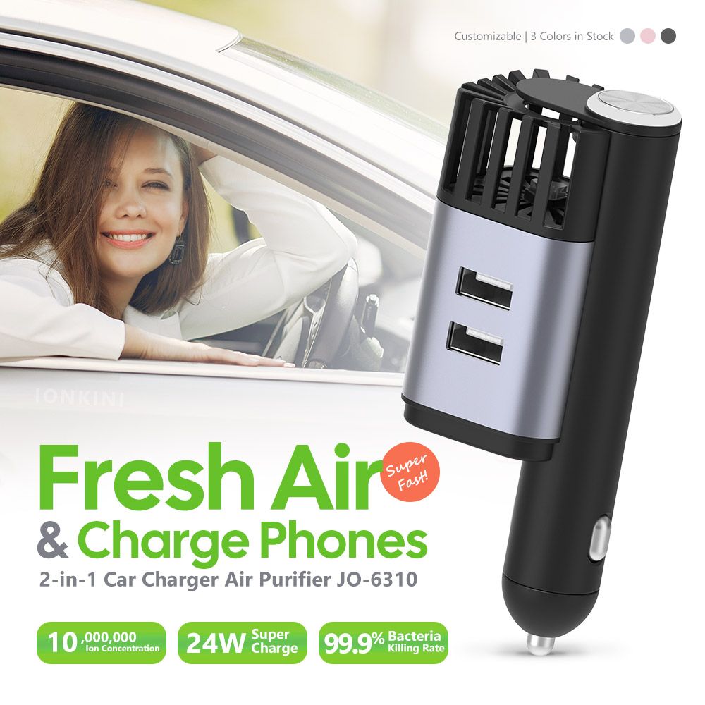 2-in-1 Car Charger Air Purifier JO-6310