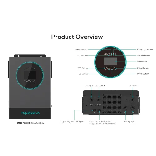 Marsriva MR-SPF3.6K-LP1-TL20E 3.6kW Hybrid Solar Inveter - Image 5