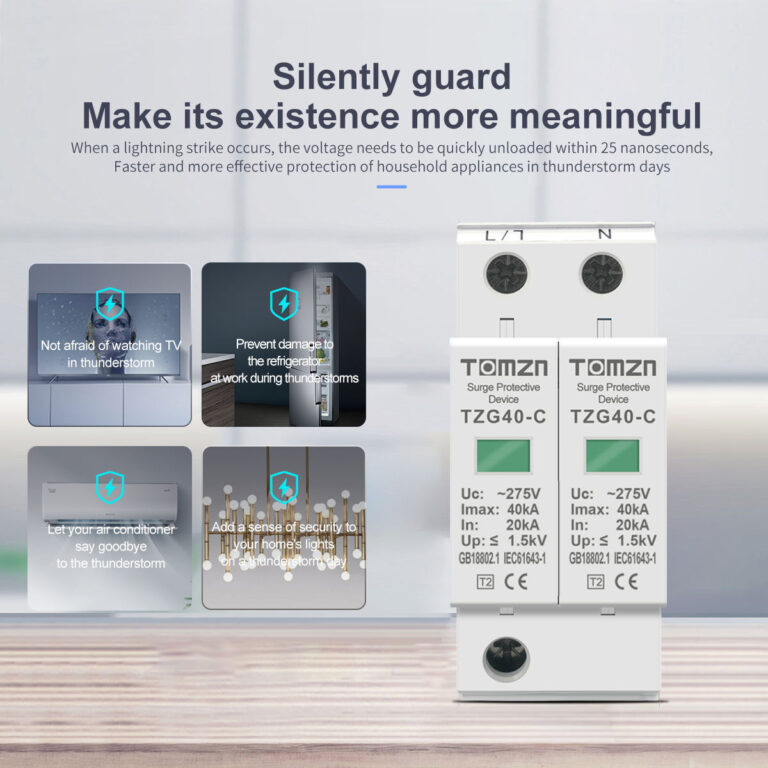 TOMZN TZG40-C 2P AC SPD 275V Surge Protector 20kA–40kA Low-voltage Arrester Device - Image 3