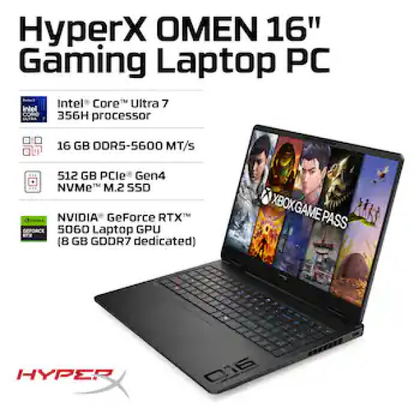 HP HyperX OMEN 16 Core Ultra 7 356H RTX 5060 8GB 16GB DDR5 512GB SSD Laptop - Image 2