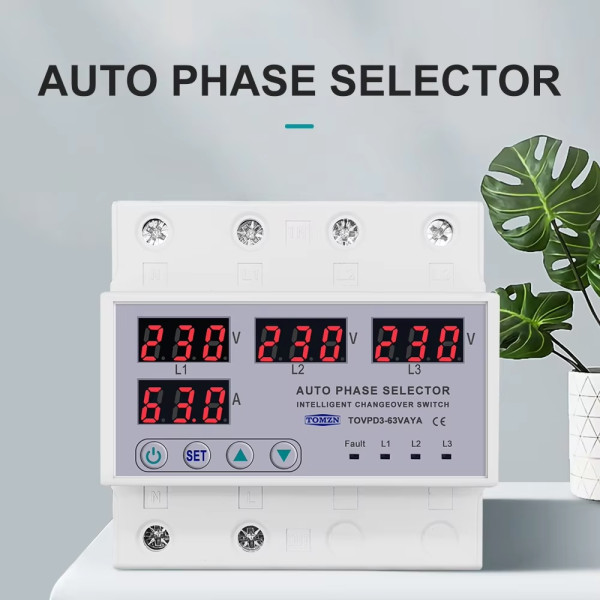 100A TOMZN 3 Phase Auto Phase Selector With Protection and Monitor (TOVPD3-63VAYA)(Pre Order) - Image 2